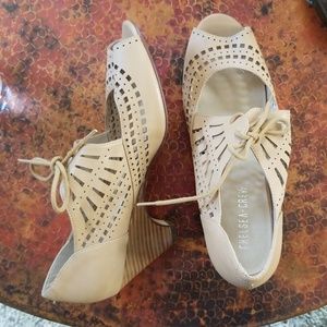 Chelsea Crew peep-toe heels.